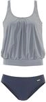 Lascana Damen Oversize-Tankini | Streifen, Softcups, Verstellbare Tr&auml;ger