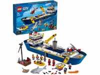 LEGO 60266 City Meeresforschungsschiff, schwimmendes Spielzeugboot,