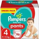 Pampers Windeln Pants Gr&ouml;&szlig;e 4 (9-15kg) Baby Dry, 96 H&ouml;schenwindeln, Einfaches An-