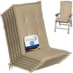 Beautissu 6er Set Gartenstuhlauflage 120x50x6 cm Loft HL Natur &ndash; Hochlehner Polster