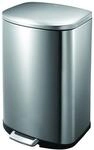 EKO Della Tretm&uuml;lleimer 50L Edelstahl (41.6 x 37.6 x 69.2 cm, D&auml;mpfer-System,
