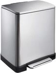 EKO E-Cube M&uuml;lleimer K&uuml;che, 20L M&uuml;lleimer mit Deckel, Tretm&uuml;lleimer Edelstahl,