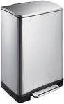 EKO E-Cube 40L M&uuml;lleimer mit Deckel Tretm&uuml;lleimer mit Deodorantfach Edelstahl