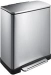 EKO E-Cube Tretm&uuml;lleimer 50L Edelstal (34.5 x 50 x 65 cm, D&auml;mpfer-System,