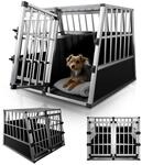 Juskys Alu Hundetransportbox XL - 96x90x71 cm - Auto Hundebox robust & pflegeleicht -
