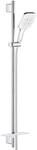 GROHE Rainshower 130 SmartActive Cube | Brausestangenset 3 Strahlarten | moon white 