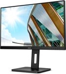 AOC Q24P2Q - 24 Zoll QHD Monitor, höhenverstellbar (2560x1440, 75 Hz, VGA, HDMI, AOC Q24P2Q - 24 Zoll QHD Monitor, höhenverstellbar (2560x1440, 75 Hz, VGA, HDMI,