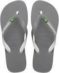 Havaianas Brasil Mix Unisex Flipflop Steel Grey/White/White 37 EU
