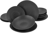 CreaTable, 23205, Serie LAVA STONE, 12-teiliges Geschirrset, Tafelservice aus