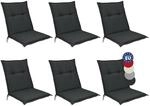 Beautissu 6er Set Niedriglehner Auflagen 100x50 cm Base NL &ndash; Bequemes Sitzkissen
