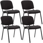 CLP 4er Set Besucherstuhl Ken Stoff I Stapelstuhl Mit Robustem Metallgestell I