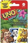 Mattel Games Uno Junior, Uno Kartenspiel, vereinfachte Version mit Zootieren und 3
