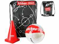 HUDORA Fußball-Set Kicker Edition, Matchplan inkl. Fußball (Gr. 5), Ballnadel,