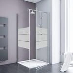 Schulte Dreht&uuml;r mit Seitenwand, 80 x 80 cm, 192 cm, 5 mm Sicherheitsglas (ESG) Dekor