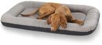 Knuffelwuff Kunstleder Hundebett Jerry XL 92 x 75 Grau - Hundematte mit abnehmbarer
