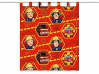 Herding Vorhang, Feuerwehrmann Sam, Polyester, Mehrfarbig/Transparent, 140 x 160 cm