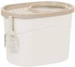 Iris Ohyama Katzenklo mit Schaufel, bis 7 kg, Wei&szlig;/Beige, mit Deckel,