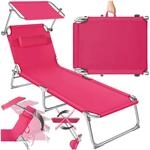 tectake&reg; Sonnenliege mit Dach, Strandliege klappbar, leichte Gartenliege, Outdoor