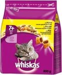 Whiskas Katzenfutter Trockenfutter Senior 7+ mit Huhn, 5 Beutel (5 x 800g)