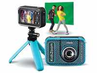 VTech Kidizoom Video Studio HD blau – Kinderkamera mit Greenscreen, Stativ,