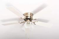 PEPEO - Kisa Deckenventilator mit Beleuchtung | Ventilator mit Zugschalter in Messing