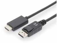 DIGITUS DisplayPort zu HDMI Adapterkabel - UHD 4k/60Hz - HDMI 2.0 - Displayport 1.2 -