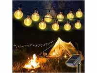 SALCAR Camping Solar Lichterkette Außen 10m, 40er LED Kugel Lichterkette...