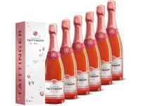 Taittinger Champagner Set 6x 0,75l Brut Prestige Rosé je in Geschenkverpackung...