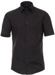 Venti Businesshemd Kurzarm Uni Modern Fit Schwarzgrau 41