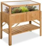 tectake&reg; Fr&uuml;hbeet Aufsatz aus Holz, witterungsbest&auml;ndig, Schutz vor Wind und