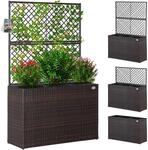 CASARIAŽ Blumenkasten Rankgitter 3 Innent&ouml;pfe Polyrattangeflecht Rankhilfe