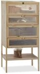 Relaxdays Hamsterk&auml;fig aus Holz, 3 Etagen, Klappen, Sichtfenster, Gitterdach,