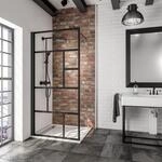 Schulte EP369108 68 1660 Duschwand Alexa Style 2.0 Walk In Black Style, 100 x 200 cm,