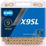 Fahrrad Kette, KMC Fahrradkette, X9SL Ti-N Gold, 1/2" x 11/128", 114 Glieder, 9-fach,