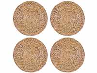 Set of 4 NATURAL Water Hyacinth WEAVE PLACEMATS Tablemats BY CREATIVE TOPS (Platzset)