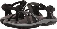 Skechers Damen Reggae Slim Vacay Slingback Sandalen, Black Duraleather/Webbing, 39 EU