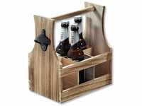 Kesper | Flaschenträger, Material: Holz, Maße: 25 x 29 x 17 cm, Farbe: Braun 