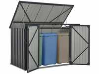 Juskys 3er Mülltonnenbox Namur 3 x 120 Liter Tonnen - 2m² - 2 Türen - Metall