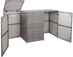 3er-M&uuml;lltonnenverkleidung HWC-E25, M&uuml;lltonnenbox M&uuml;lltonnenabdeckung,...