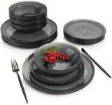 S&Auml;NGER | Teller Set Helsinki 12 tlg, Steingut Geschirr Set 4 Personen,...