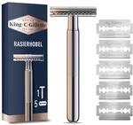 King C. Gillette Rasierhobel f&uuml;r M&auml;nner mit Sicherer Doppel-Schneidekante,
