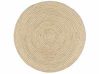 vidaXL Teppich Handgefertigt mit Spiralen-Design Wohnzimmerteppich Jute Teppich