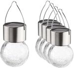 Haushalt International Solar-H&auml;ngelampe mit Crackle Glass 5er Set