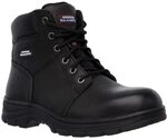 Skechers Herren Workshire Kampfstiefel, Black Embossed Leather, 46 EU