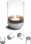 h&ouml;fats - Gravity Candle Silber - Windlicht und Teelichthalter - inteligenter