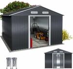 GARDEBRUK&reg; XXXL Metall Ger&auml;tehaus 8m&sup2; mit Fundament 315x260x180cm Schiebet&uuml;r
