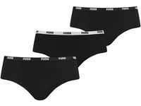 PUMA Damen Unterwäsche Unterhosen 3 Hipsters im Vorteilspack (Black, L)