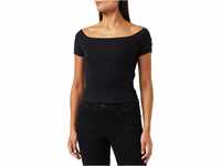 Urban Classics Damen Ladies Off Shoulder Rib Tee T Shirt, Schwarz, L EU