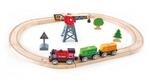 Hape Eisenbahnwelt Frachtlieferung-Eisenbahn - Holzeisenbahn Set mit Lok, Wagons und