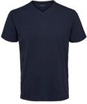 Herren Selected V-Ausschnitt T-Shirt | Einfarbiges Basic Kurzarm Shirt SLHNEWPIMA 